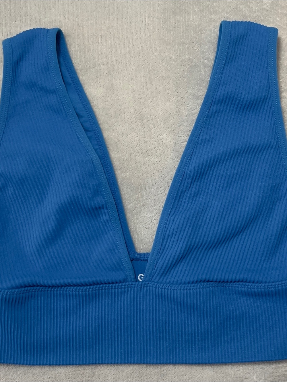 Garage Ribbed V-Neck Crop Tank Royal Blue Size P/S - Picture 2 of 6